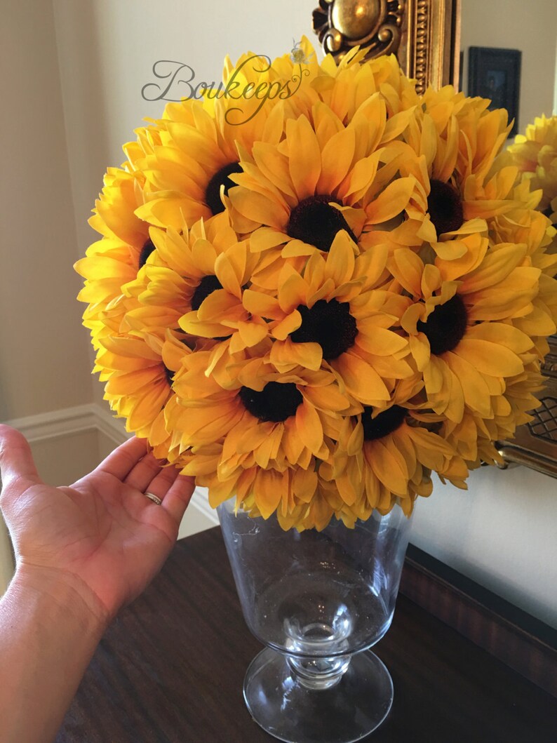 Sunflower Kissing Ball 14 inches Sunflower Ball Sunflower Etsy