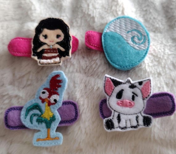 Moana, Hei Hei, Poua Embroidered Hair Feltie Clips - Etsy display picture 1