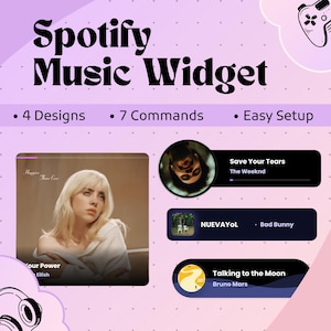 Spotify Music Widget for StreamElements | 4in1 Youtube & Twitch Overlay, OBS Custom Song Display