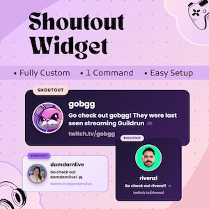 Shoutout-Widget für StreamElements | Automatisches Shoutout-Overlay für YouTube & Twitch, benutzerdefinierter OBS-Chatbefehl