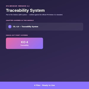 Módulo de Rastreabilidade do IFS Broker 3.2, Registro em Excel para Rastreamento de Lotes KO4, Fluxograma de Processos, Instruções de Trabalho, Modelos Editáveis
