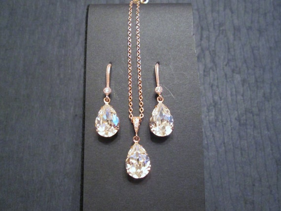rose gold bridesmaid jewelry sets