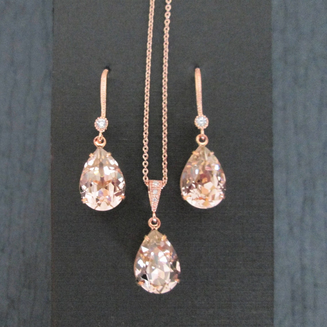 Blush Drop Earrings Bridesmaid Earrings Rose Gold Bridesmaid Etsy