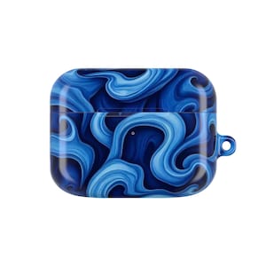 Blue Swirl Marble AirPod Case | Wave Pattern Protective Cover
