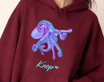 Hoodie - Purple Octopus