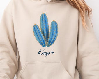 Hoodie - blue cactus