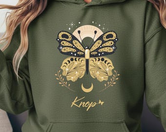 Hoodie - illustration of a golden butterfly