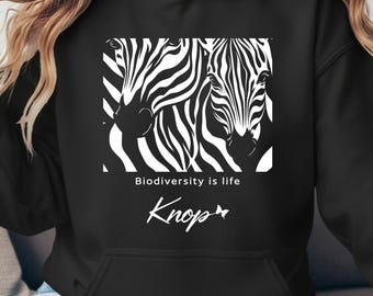 Hoodie - 2 zebras on a black background