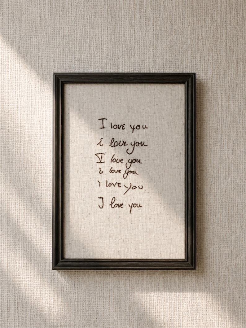 Personalized handwritten embroidery custom handwriting keepsake embroidered linen family gift baby gift nursery decor nursery wall art newborn gift baby shower gift mothers day gift fathers day gift grandparents gift anniversary gift wedding gift memorial keepsake custom wall art handmade embroidery real handwriting embroidered love notes sentimental gift meaningful gift heirloom gift unique home decor custom embroidery natural linen personalized artwork family memories custom keepsake love mess