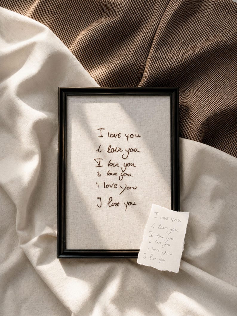 Personalized handwritten embroidery custom handwriting keepsake embroidered linen family gift baby gift nursery decor nursery wall art newborn gift baby shower gift mothers day gift fathers day gift grandparents gift anniversary gift wedding gift memorial keepsake custom wall art handmade embroidery real handwriting embroidered love notes sentimental gift meaningful gift heirloom gift unique home decor custom embroidery natural linen personalized artwork family memories custom keepsake love mess