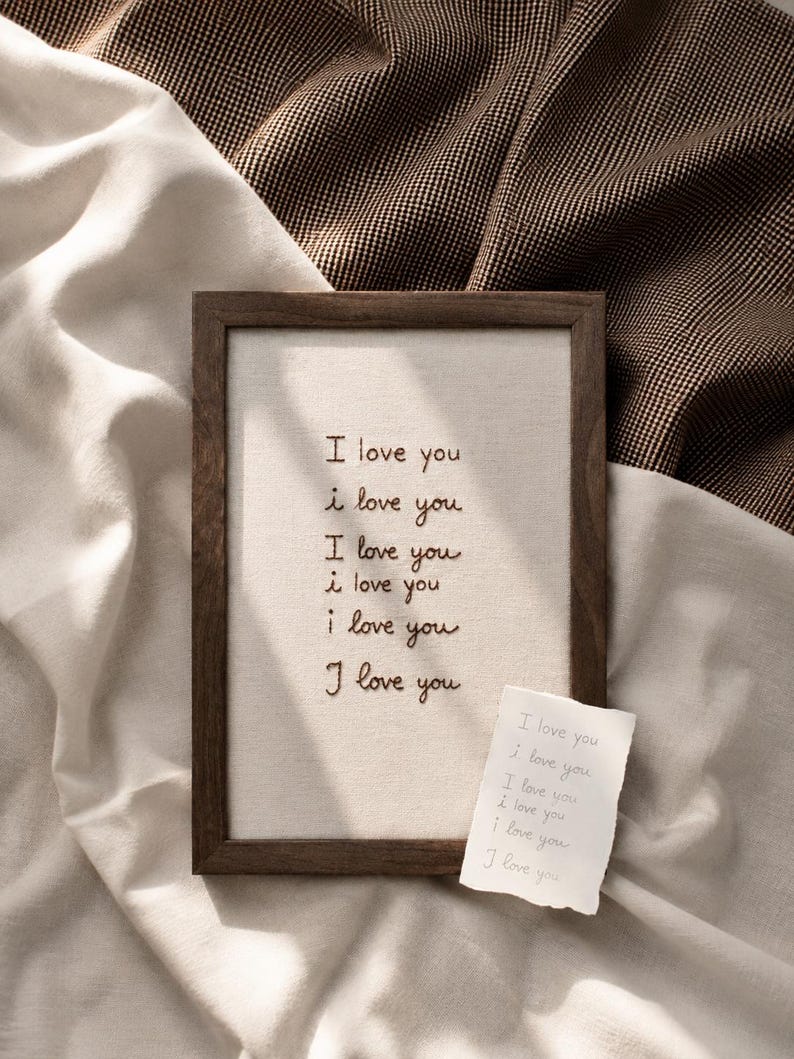 Personalized handwritten embroidery custom handwriting keepsake embroidered linen family gift baby gift nursery decor nursery wall art newborn gift baby shower gift mothers day gift fathers day gift grandparents gift anniversary gift wedding gift memorial keepsake custom wall art handmade embroidery real handwriting embroidered love notes sentimental gift meaningful gift heirloom gift unique home decor custom embroidery natural linen personalized artwork family memories custom keepsake love mess