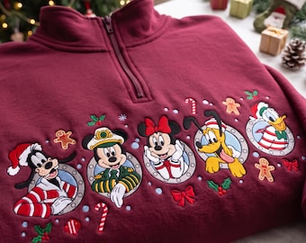 Embroidered Very Merrytime Cruise 2026 Quarter Zip Sweatshirt, Matching Family Cruise Shirt, Christmas Party Gift