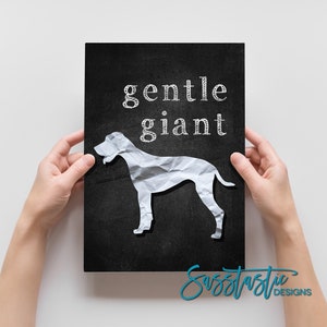 Great Dane Art Print Gentle Giant Chalkboard Look Multiple Sizes Available Mailed Unframed Print image 5
