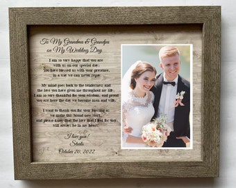 Grandparents wedding picture frame gift / wedding gift for grandma or grandpa of the bride groom / Grandparents thank you Christmas gift