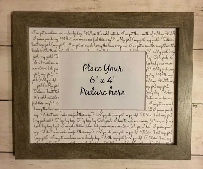 Custom Framed Song Lyrics Valentine's Gift Wedding Gift Etsy