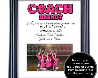 Volleyball Coach Gift ,Volleyball Banquet Gift , Custom Coach Picture Frame , Coach Thank You , End Of Season Gift ,Personalized Team Frame