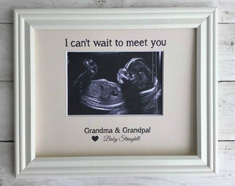 Pregnancy Announcement for Grandma Grandparents, Gender Reveal, Ultrasound Picture Frame, Sonogram Picture Frame, Grandparents to be gift