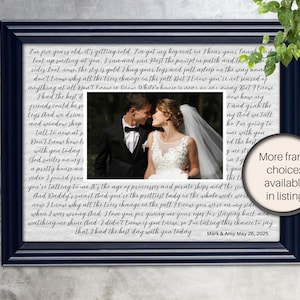 Custom First Dance Song Lyrics Wedding Photo Frame - Personalized Father Daughter Gift - Anniversary, Father of the Bride, Husband Gift Idea