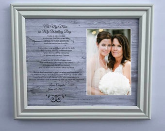 Mother Of the Bride Frame, Gift From Mom From Daughter, Personalized Thank You Gift For Wedding Day