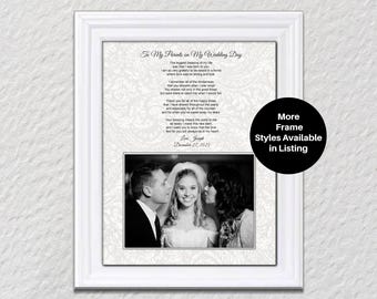 Personalized Wedding Gift for Parents Keepsake  Custom Frame  any Quote Photo Frame Mat