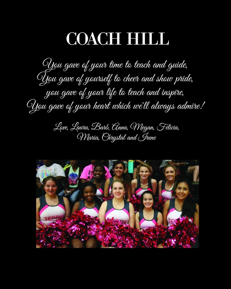 Cheerleading Cheerleaderl Personalized Coach Thank you Gift photo team player image 1