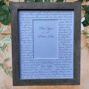 Custom Framed Song Lyric Gift, Wedding Gift, Gift for Her, Engagement Gift, Father of the Bride Gift, Anniversary Gift rustic