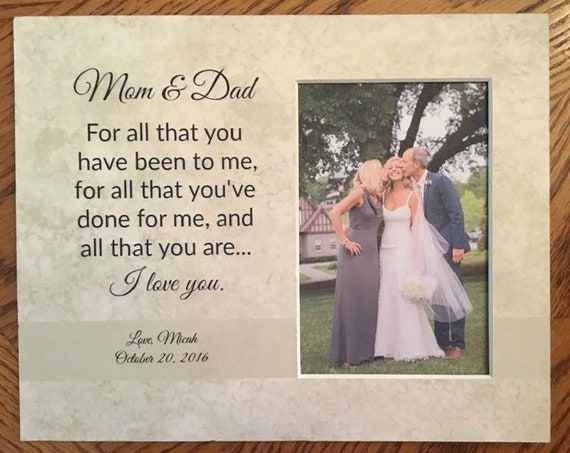 Gift For Parents Mom Dad Wedding Gift Thank You Gift Etsy
