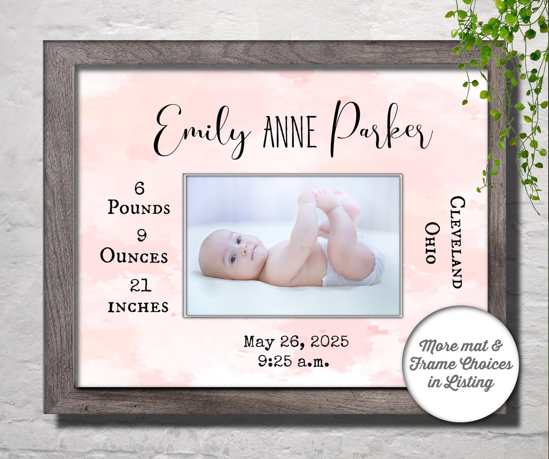 Personalized Baby Photo Frame | Newborn New Baby Gifts | Custom Birth ...