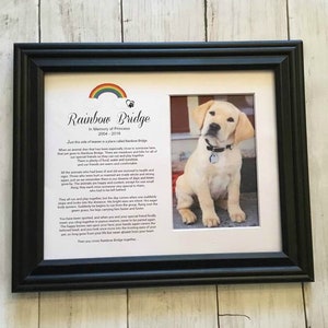 Rainbow Bridge  Pet Memorial Personalized  Tribute Poem  Personalized Pet , Rainbow Bridge Poem, Dog Memorial, Cat Memorial FRAMED