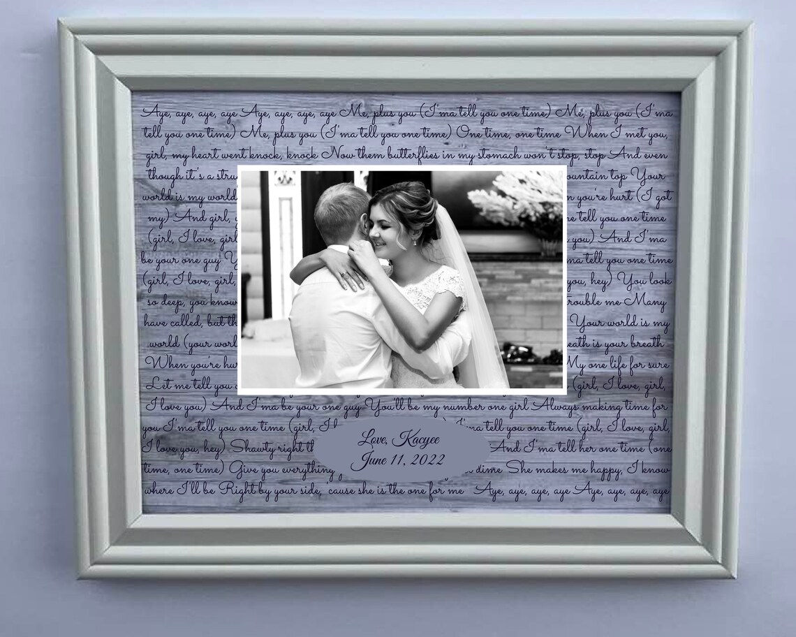 Song Lyrics Wall Art Wedding Song Lyric Art Gift for Him Etsy