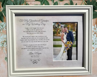 Grandparents wedding picture frame gift / wedding gift for grandma or grandpa of the bride groom / Grandparents thank you Christmas gift