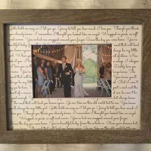 Custom Framed Song Lyrics Gift, First Dance Wedding Gift, Engagement Gift, Father of the Bride Gift, Anniversary Gift rustic