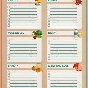 Printable Shopping List Bundle 5 Languages, Lista de Compras Imprimible PDF, Liste de Courses, Einkaufsliste, Grocery Pantry Organizer