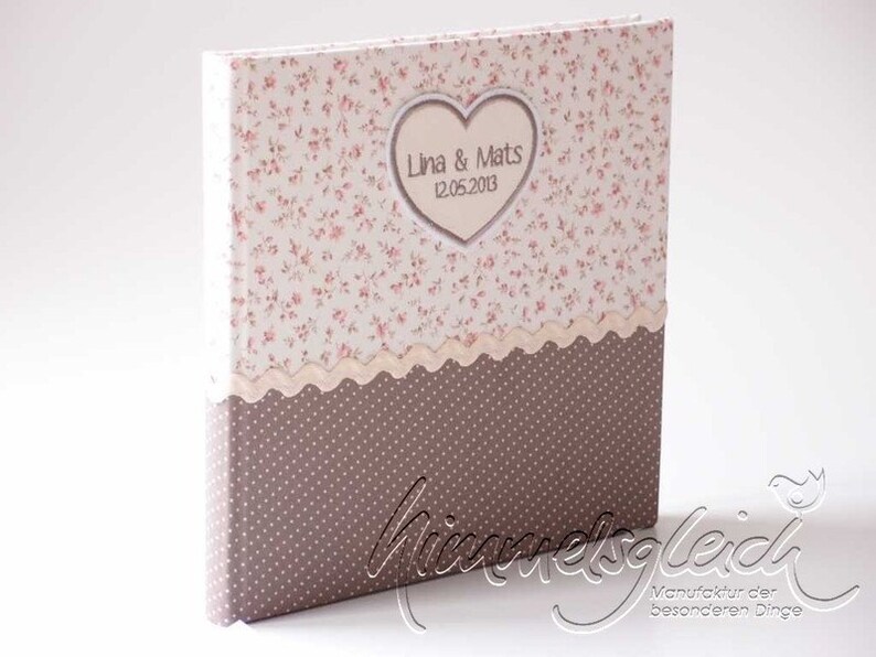Wedding Guestbook taupe flowers