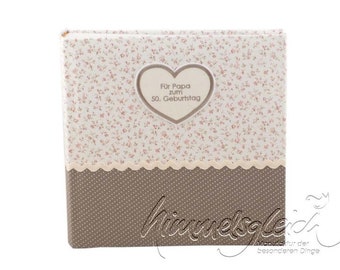 Photo album XL combination flowers dots taupe cream