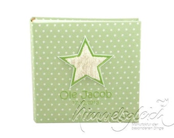 Photo album XL stars green with plush star