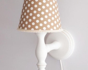 Lampshade dots beige-brown