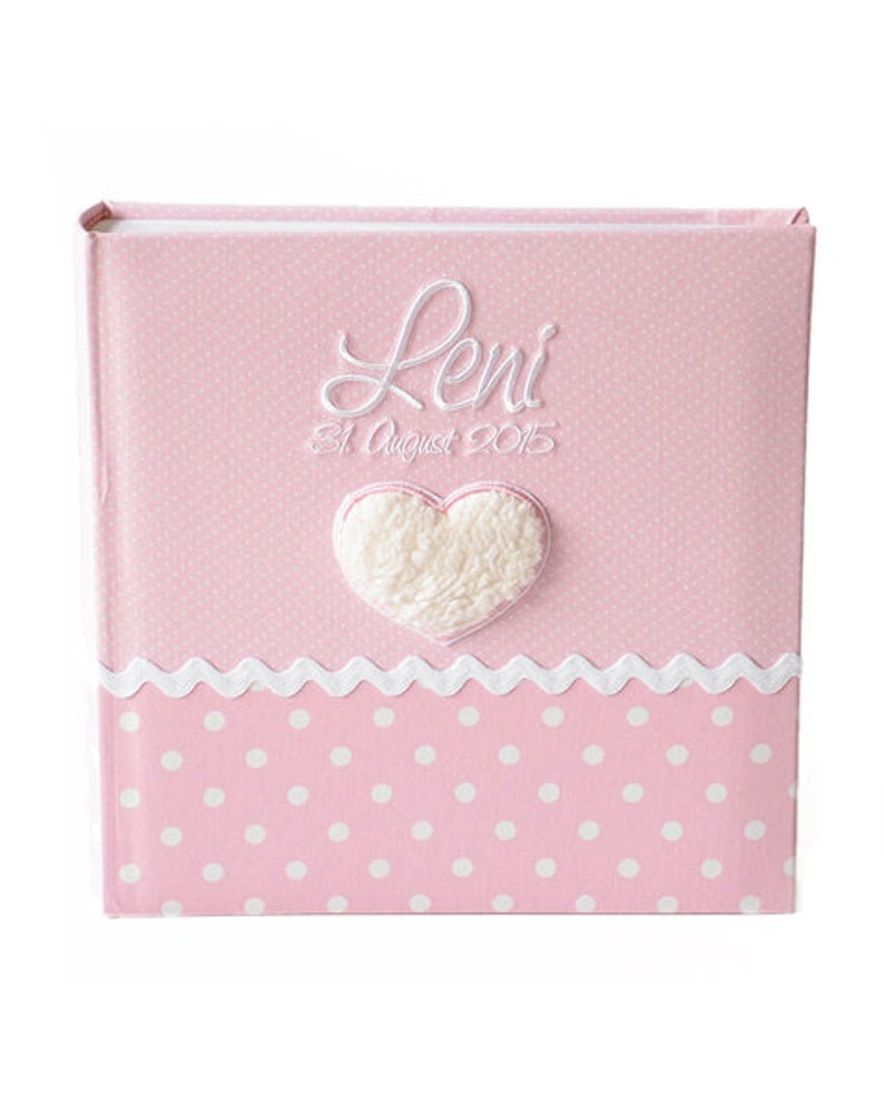 Photo album XL combination dots dots pink plush heart image 1