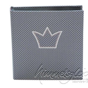 Photo album XL white dots on gray with crown image 1