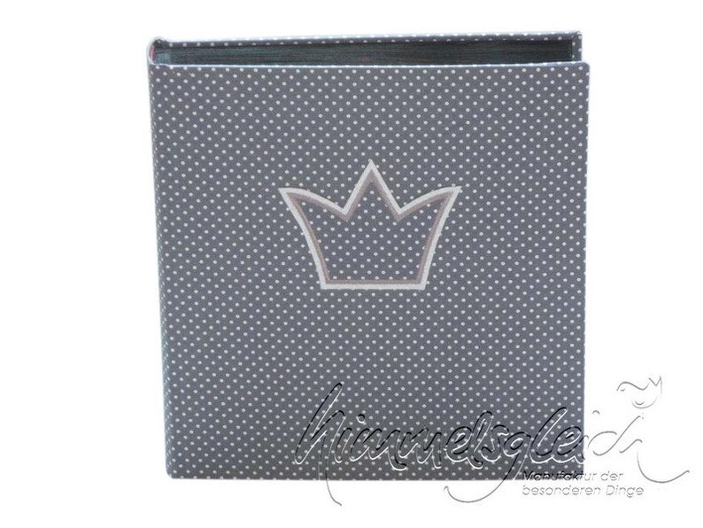 Photo album XL white dots on gray with crown image 1