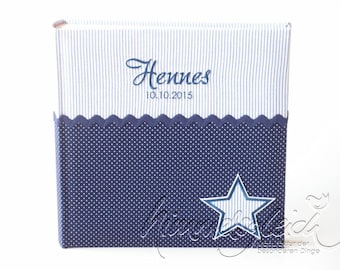 Photo album XL dots stripes dark blue star