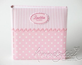 Photo album XL combination dots stripes pink white