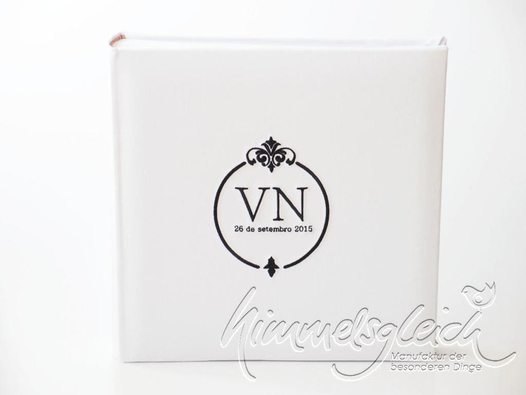 Album photo XL uni blanc avec ornement noir Etsy France