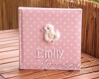 Photo album XL dots pink with plush duck