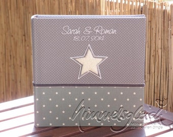 Fotoalbum XL dots dots grijs met pluche ster