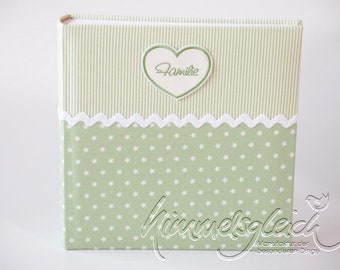 Photo album XL combination stripes dots light green