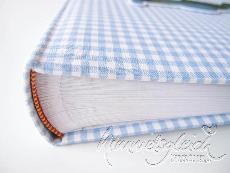 Photo album checkered light blue with airplane image 2