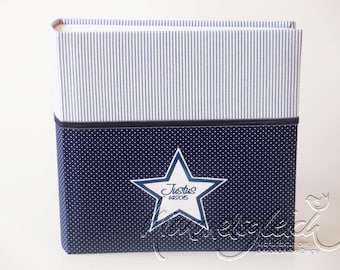 Photo album XL combination dots stripes blue star