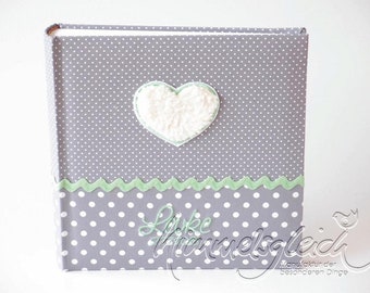 Photo album XL dots gray with green