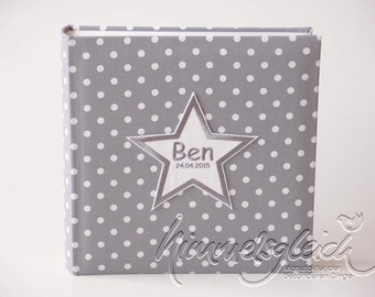 Photo album XL dots gray with star